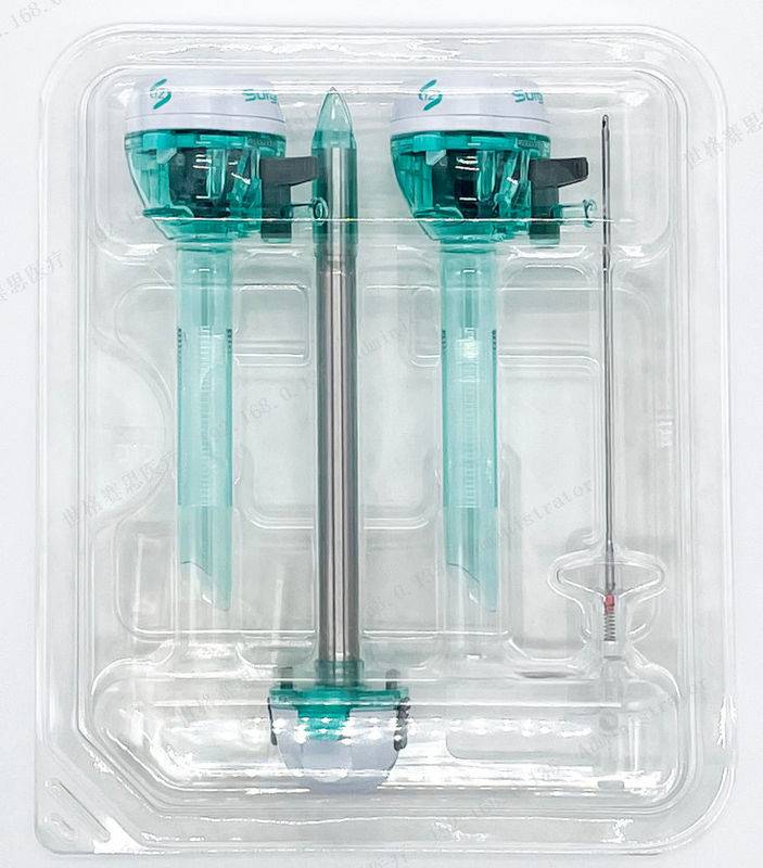Surgsci Trocar Kit 12mm Karın Ameliyatı Steril Araçlar Görünür Trocar Kit Optik Trocar Set